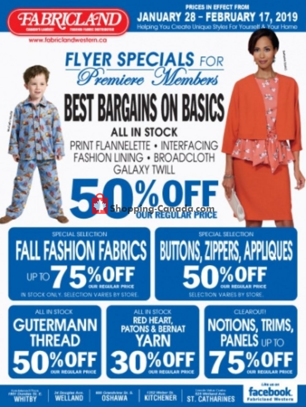Fabricland Canada, flyer (Hot Offer) January 28 February 17, 2019