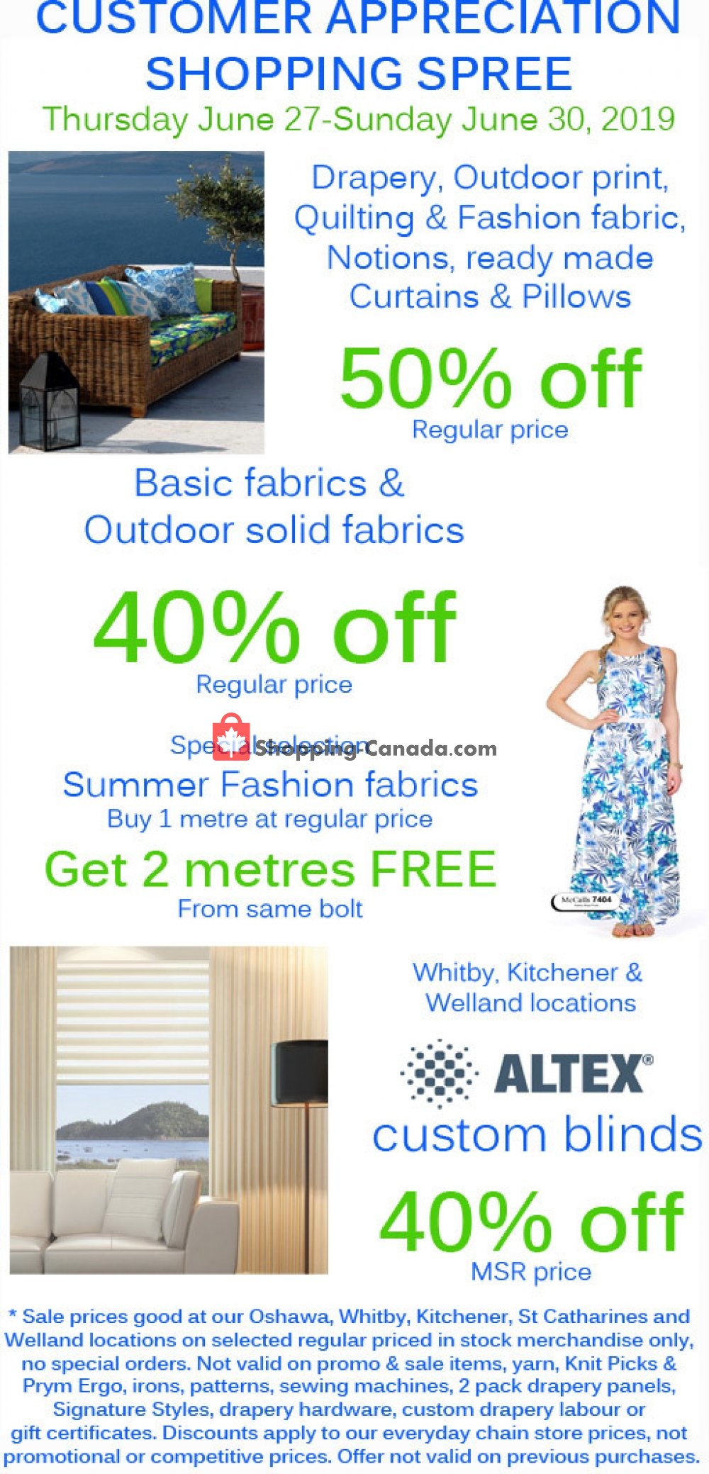 Fabricland flyer from Thursday June 27, 2019 to Sunday June 30, 2019 - page 1