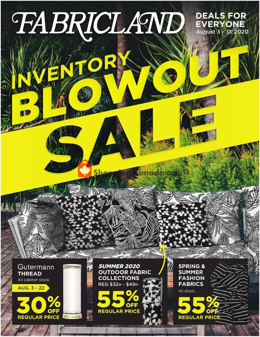Fabricland flyer from Monday August 3, 2020 to Monday August 31, 2020 - page 1