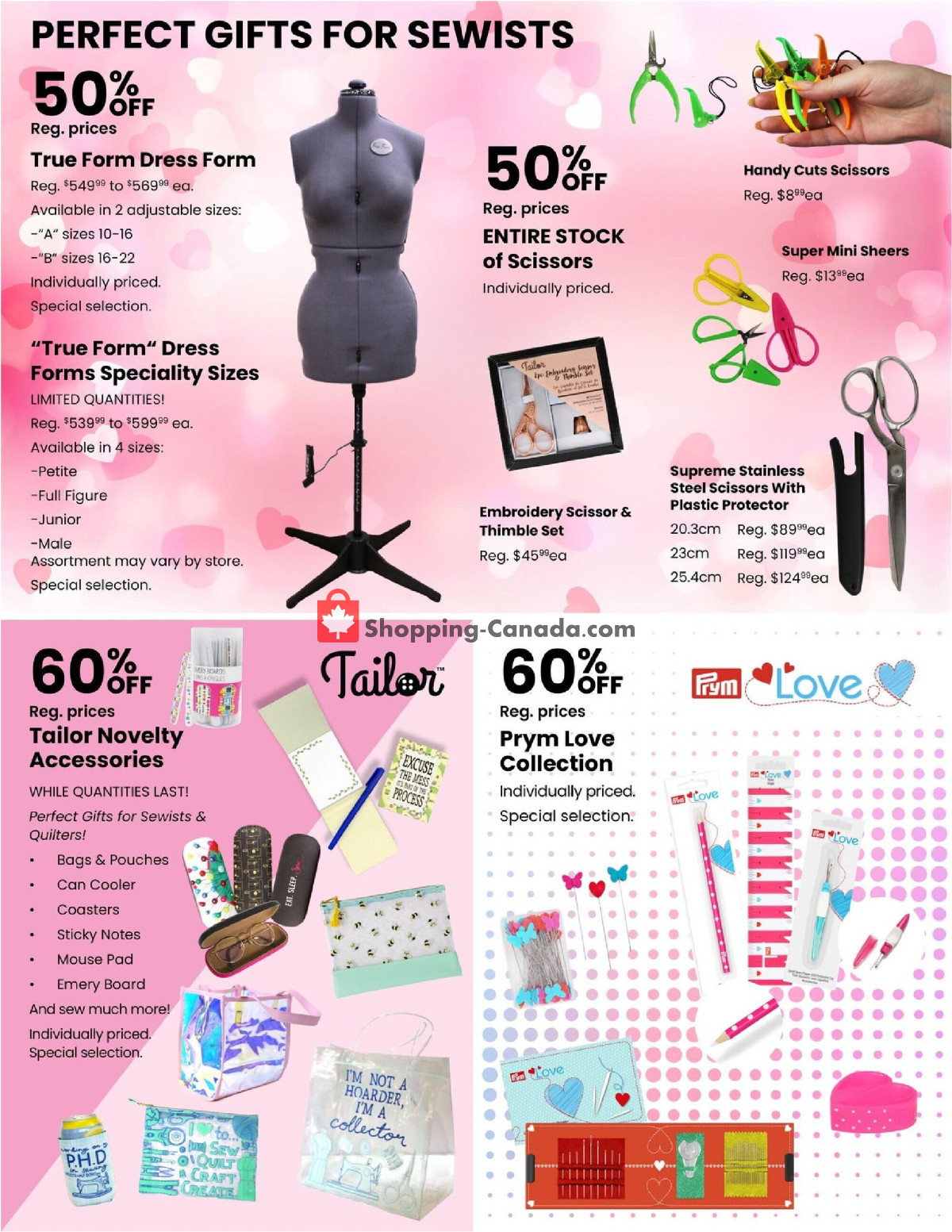 Fabricland Canada, flyer (Sew in Love With Sewing) February 1