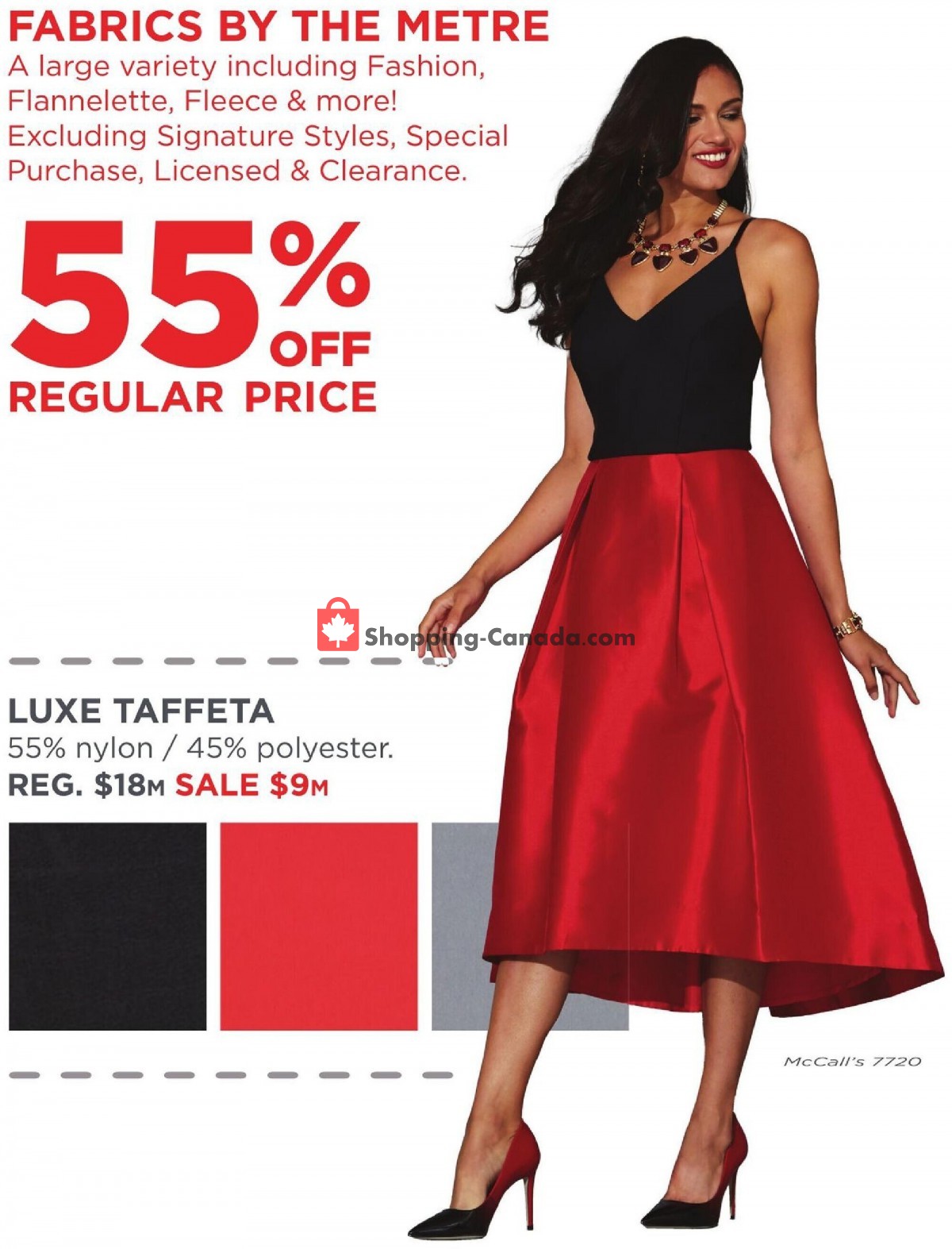 Fabricland Canada, flyer (Sewciety Appreciation Sale) November 1