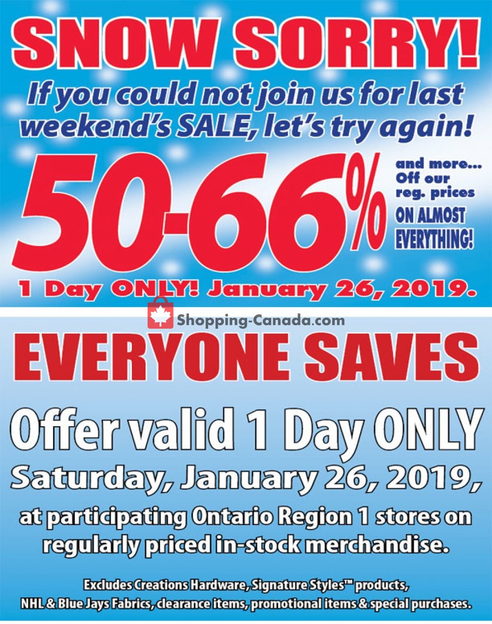 Fabricland flyer from Saturday January 26, 2019 to Saturday January 26, 2019 - page 1