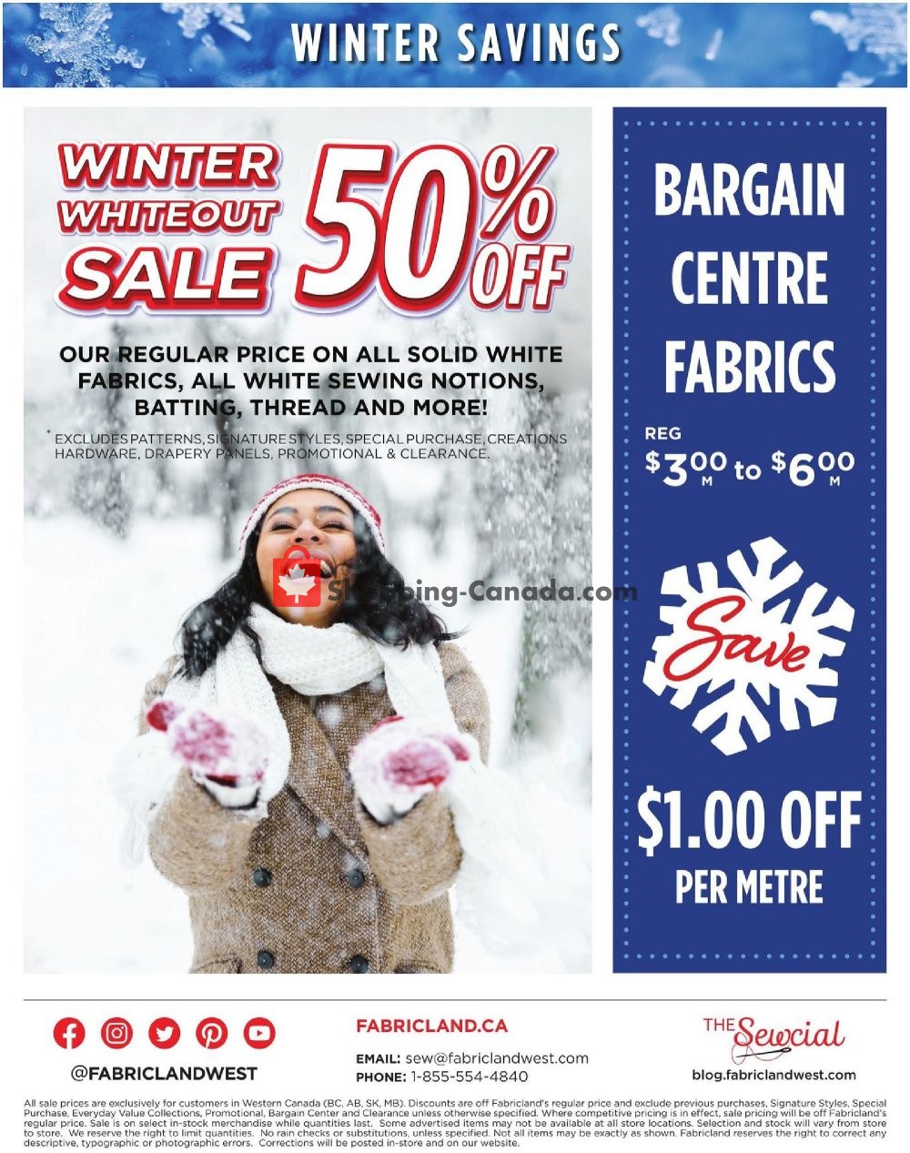Fabricland Canada, flyer (Special Offer) February 4 February 27