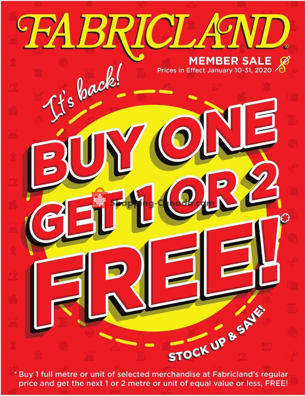 Fabricland flyer from Friday January 10, 2020 to Friday January 31, 2020 - page 1