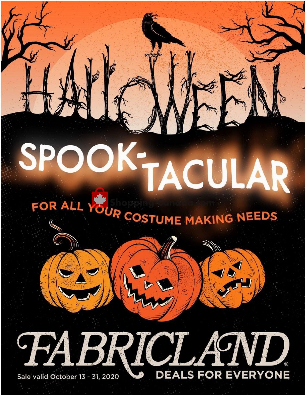 Fabricland flyer from Tuesday October 13, 2020 to Saturday October 31, 2020 - page 1