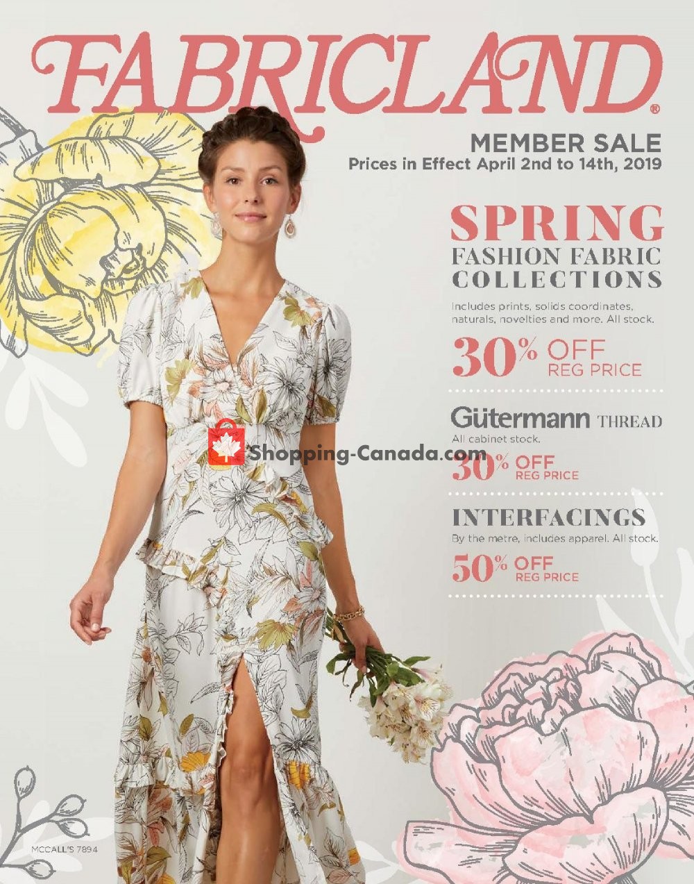 Fabricland Canada, flyer (Spring Fashion Fabric Collections) April 2