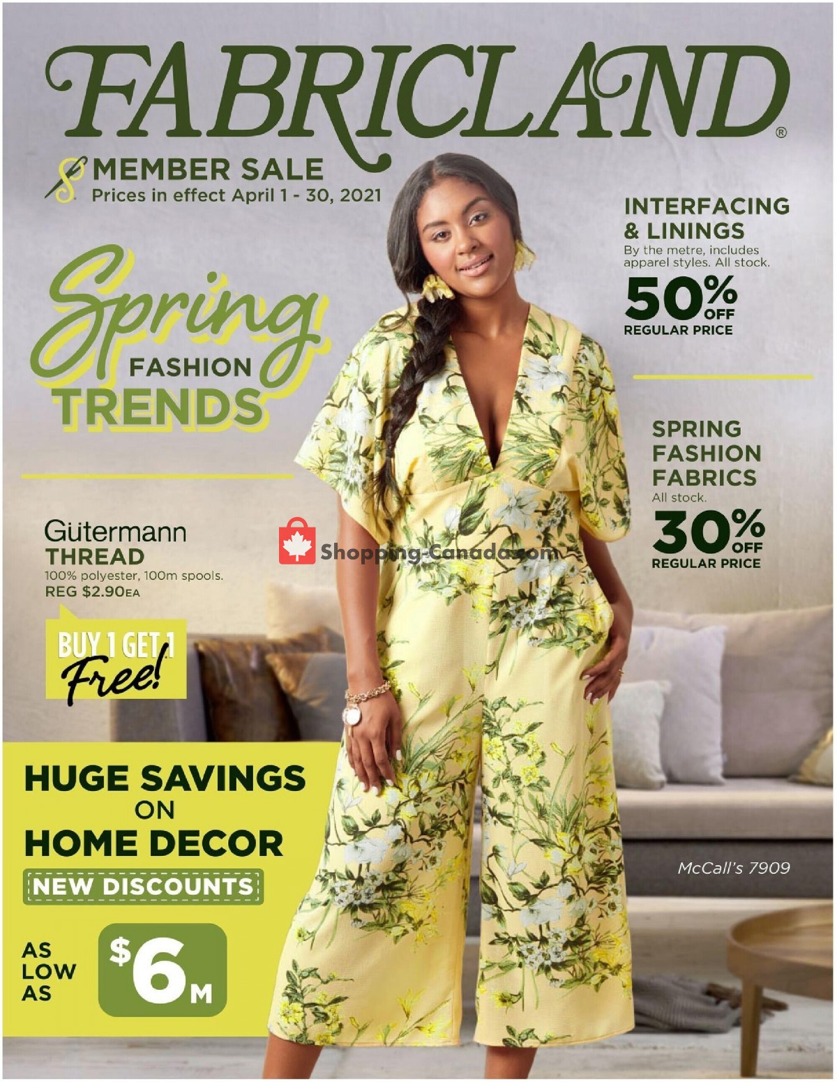 Fabricland flyer from Thursday April 1, 2021 to Friday April 30, 2021 - page 1