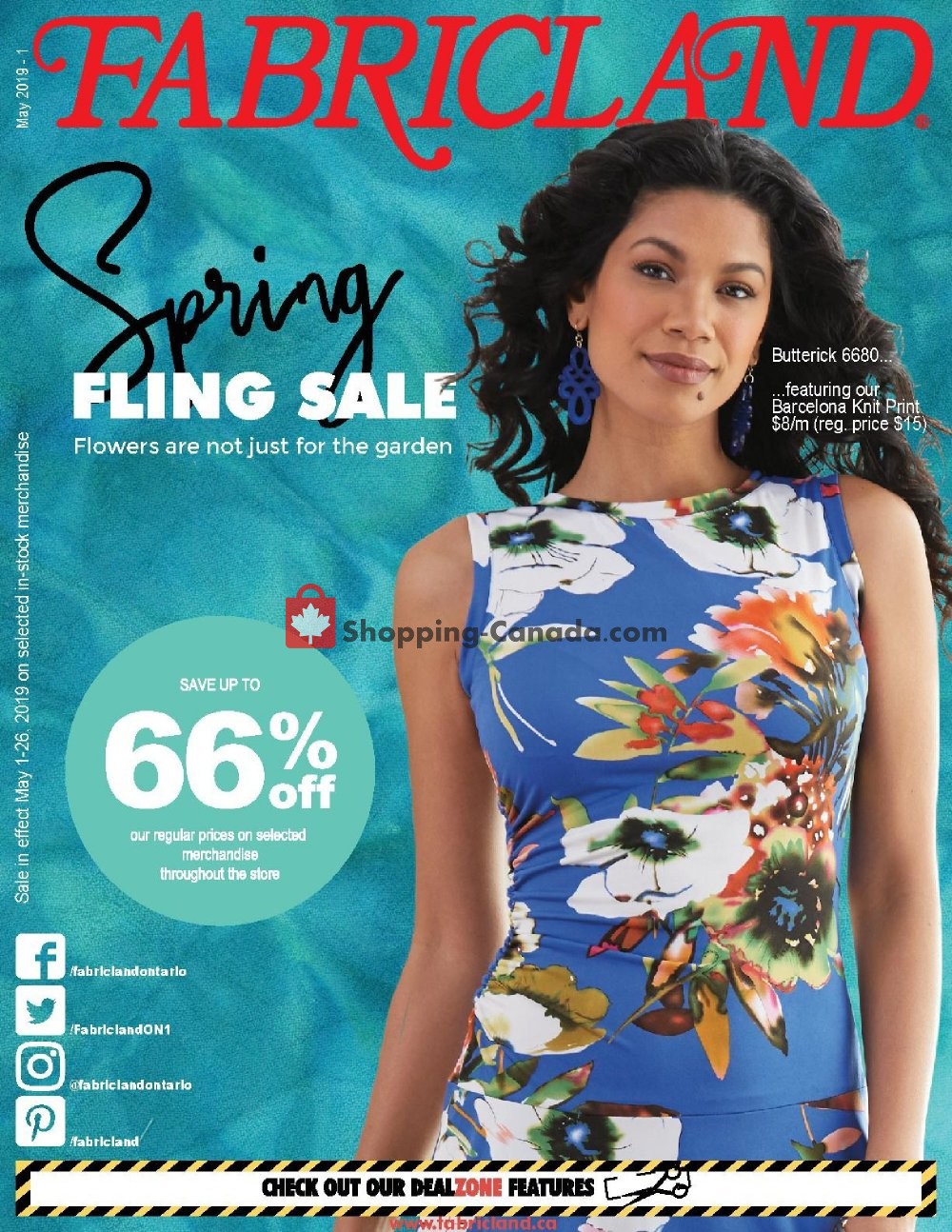 Fabricland Canada, flyer (Spring Fling Sale) May 1 May 26, 2019