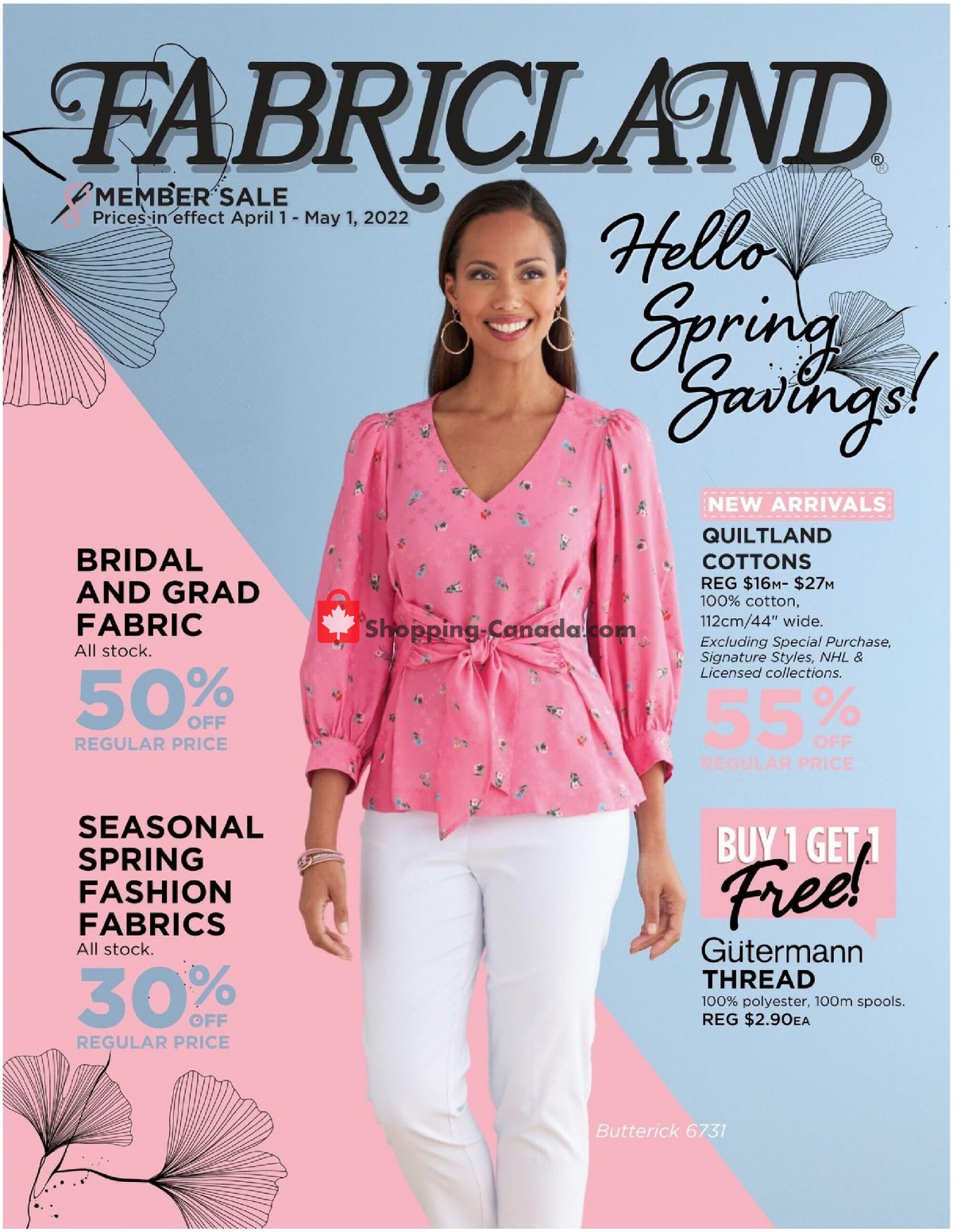 Fabricland Canada, flyer (Spring Savings) April 1 May 1, 2022