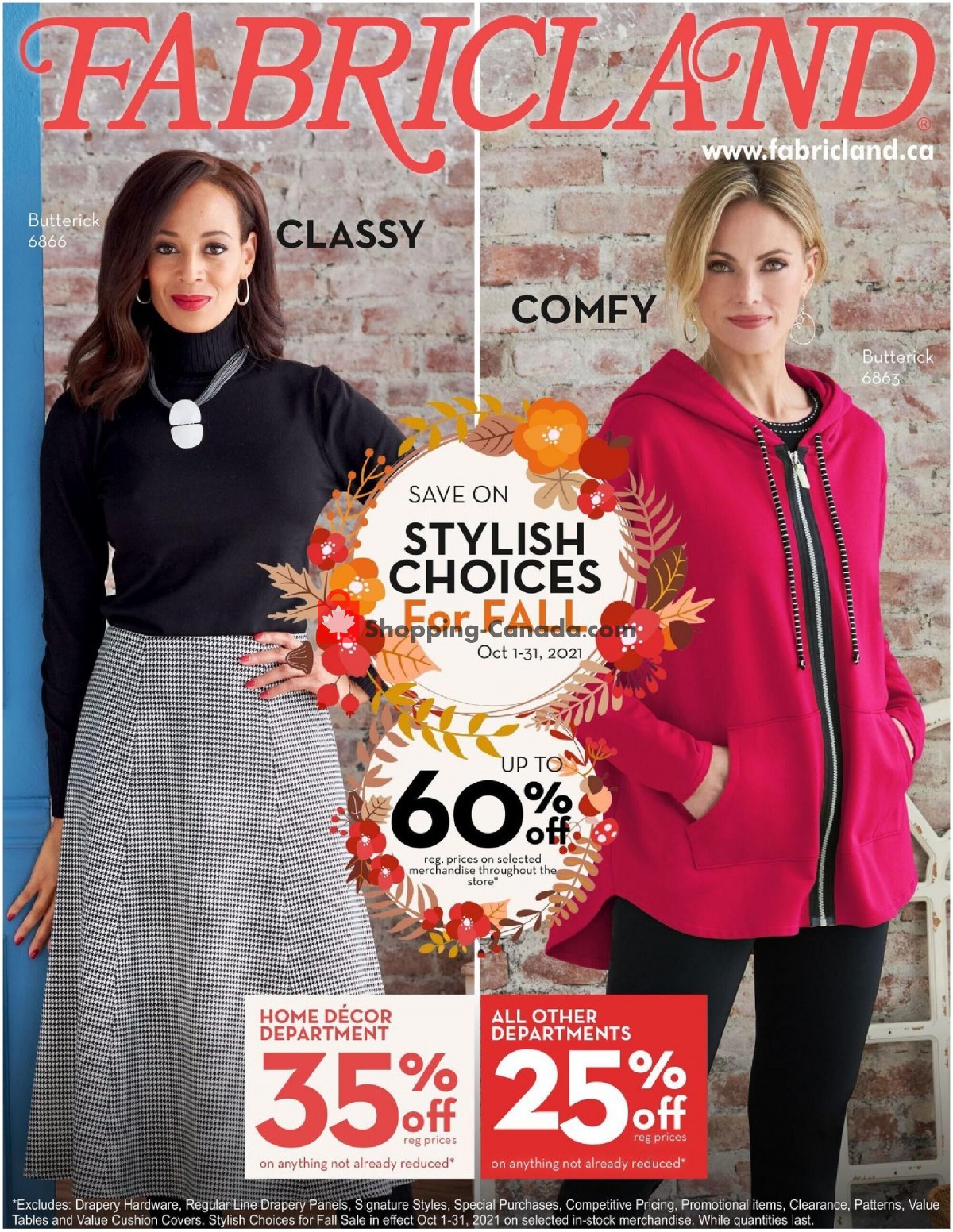 Fabricland flyer from Friday October 1, 2021 to Sunday October 31, 2021 - page 1