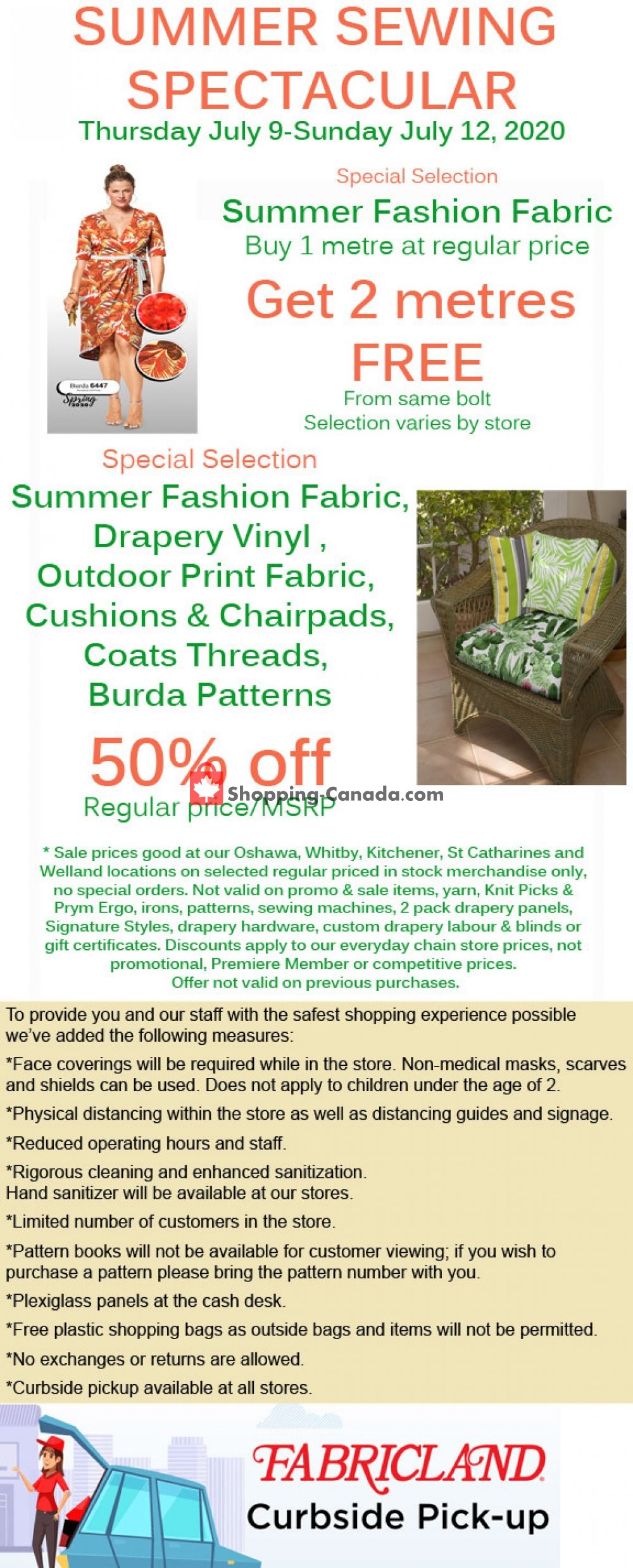 Fabricland flyer from Thursday July 9, 2020 to Sunday July 12, 2020 - page 1
