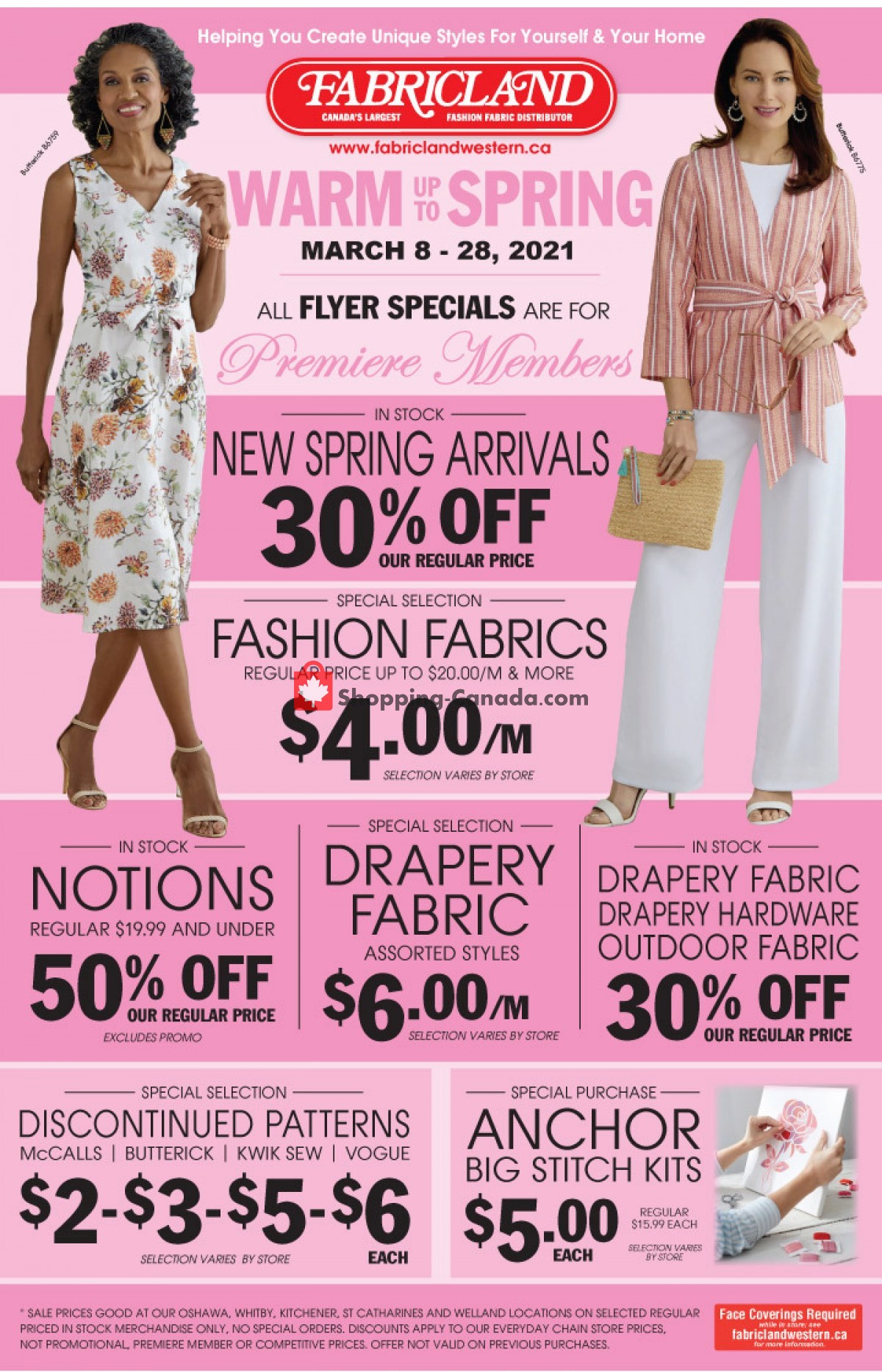 Fabricland flyer from Monday March 8, 2021 to Sunday March 28, 2021 - page 1