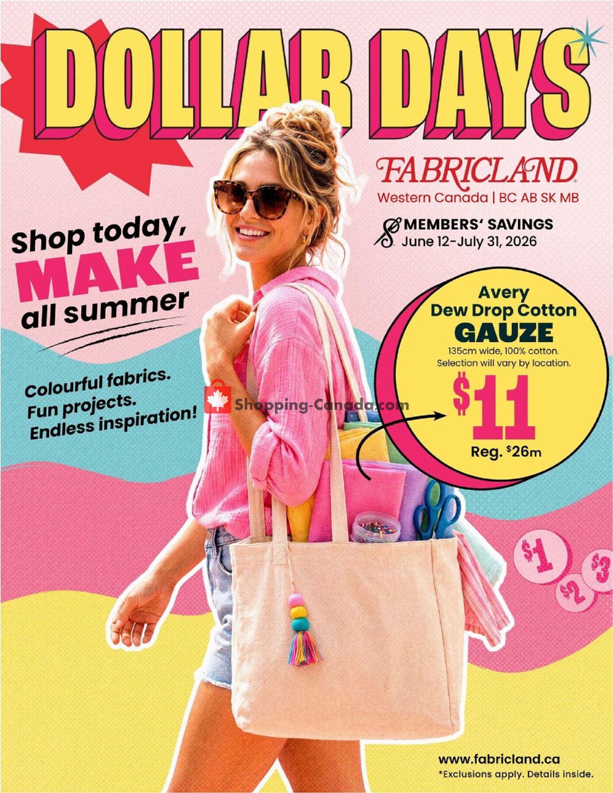 Fabricland flyer from Friday June 12, 2026 to Friday July 31, 2026 - page 1