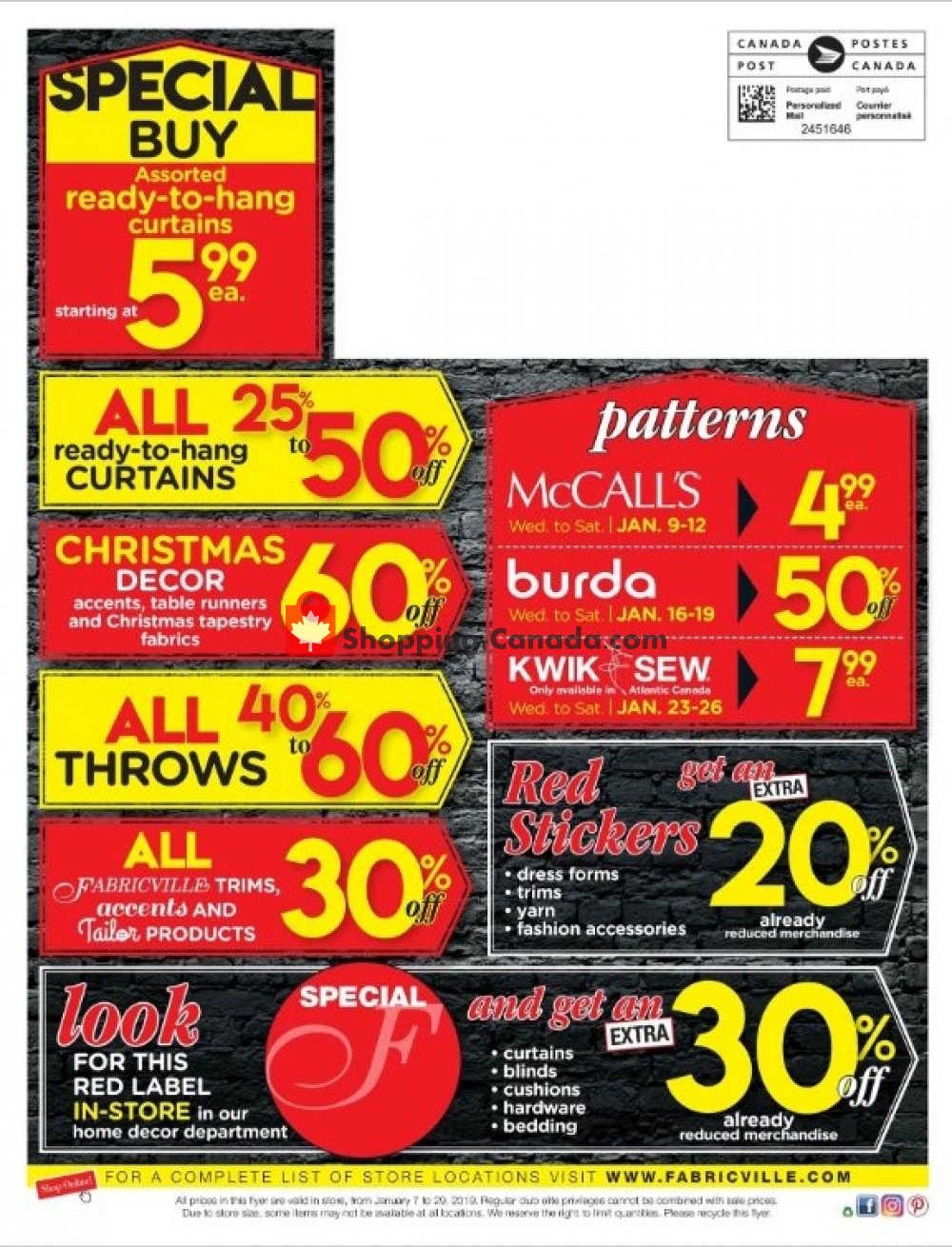Fabricville flyer from Monday January 7, 2019 to Tuesday January 29, 2019 - page 4