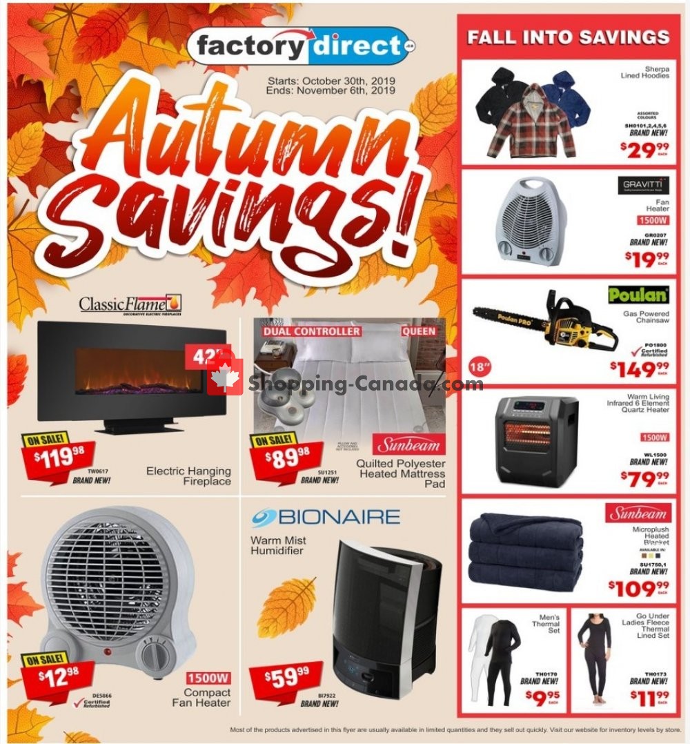 Factorydirect.ca Canada, flyer (Autumn Savings) October 30