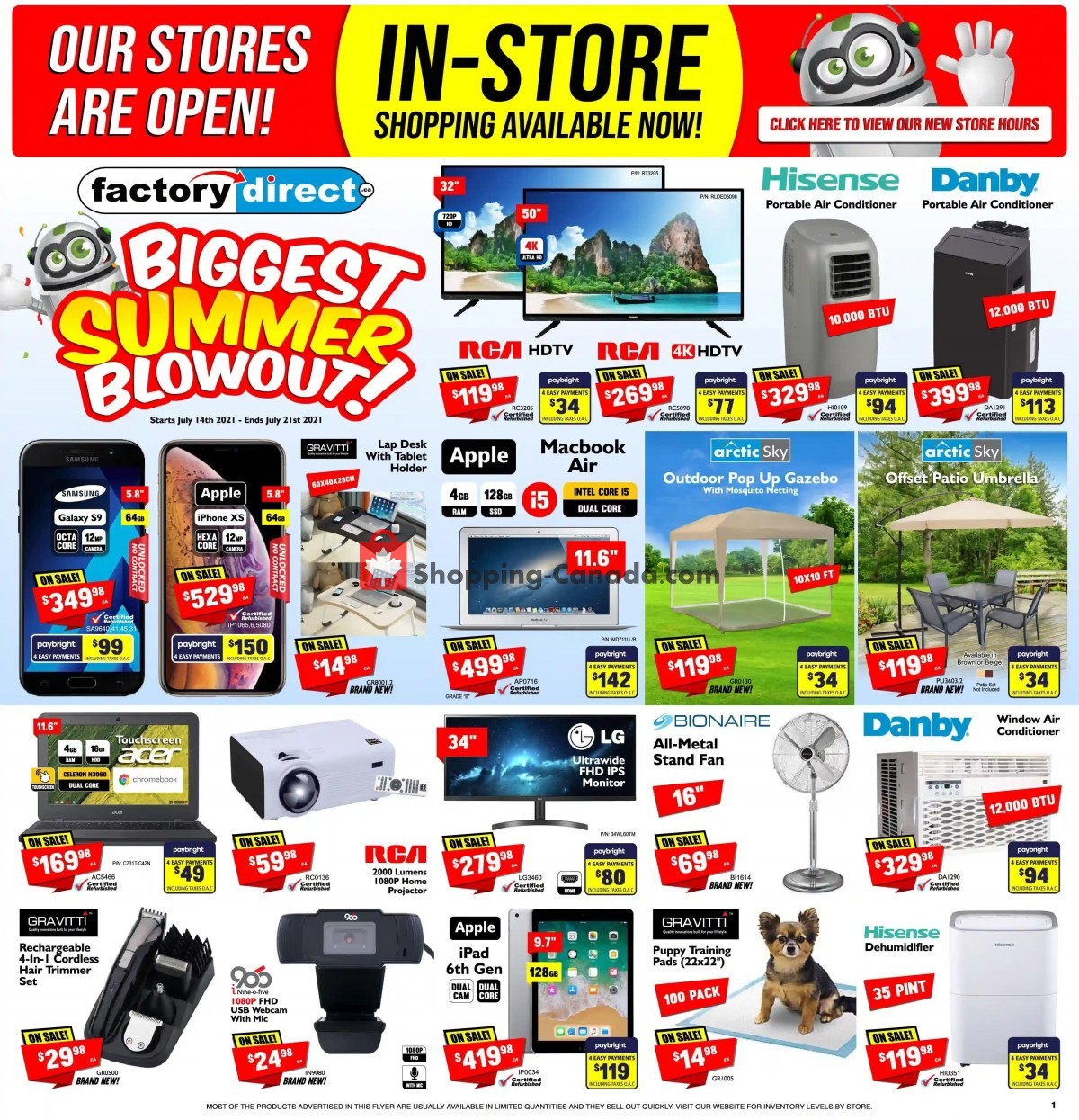 Factorydirect.ca flyer from Wednesday July 14, 2021 to Wednesday July 21, 2021 - page 1