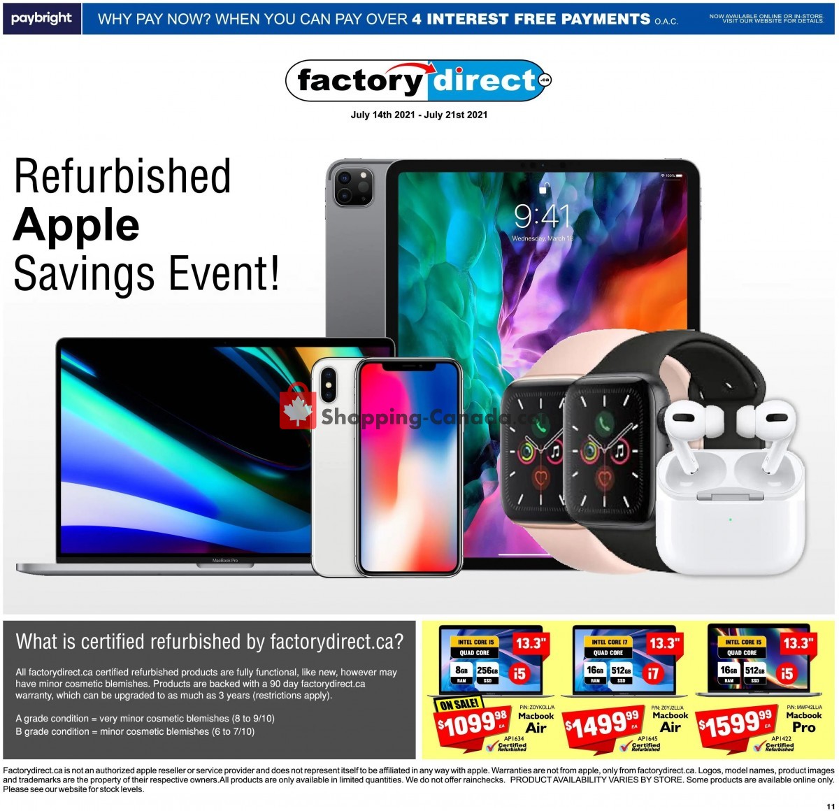 Factorydirect.ca flyer from Wednesday July 14, 2021 to Wednesday July 21, 2021 - page 11
