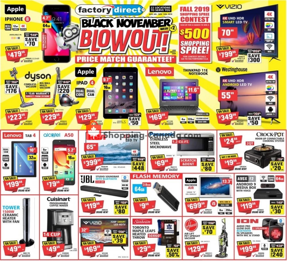 Factorydirect.ca flyer from Wednesday November 6, 2019 to Wednesday November 13, 2019 - page 1