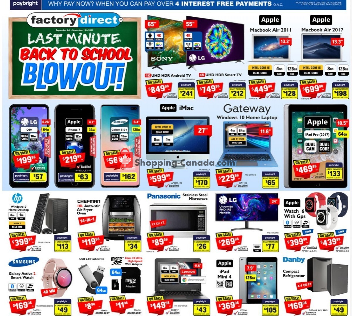 Factorydirect.ca flyer from Wednesday September 8, 2021 to Wednesday September 15, 2021 - page 1