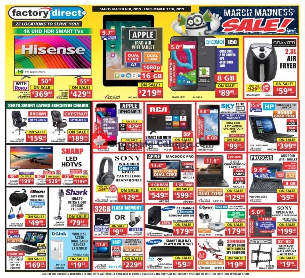 Factorydirect.ca flyer from Wednesday March 6, 2019 to Sunday March 17, 2019 - page 1