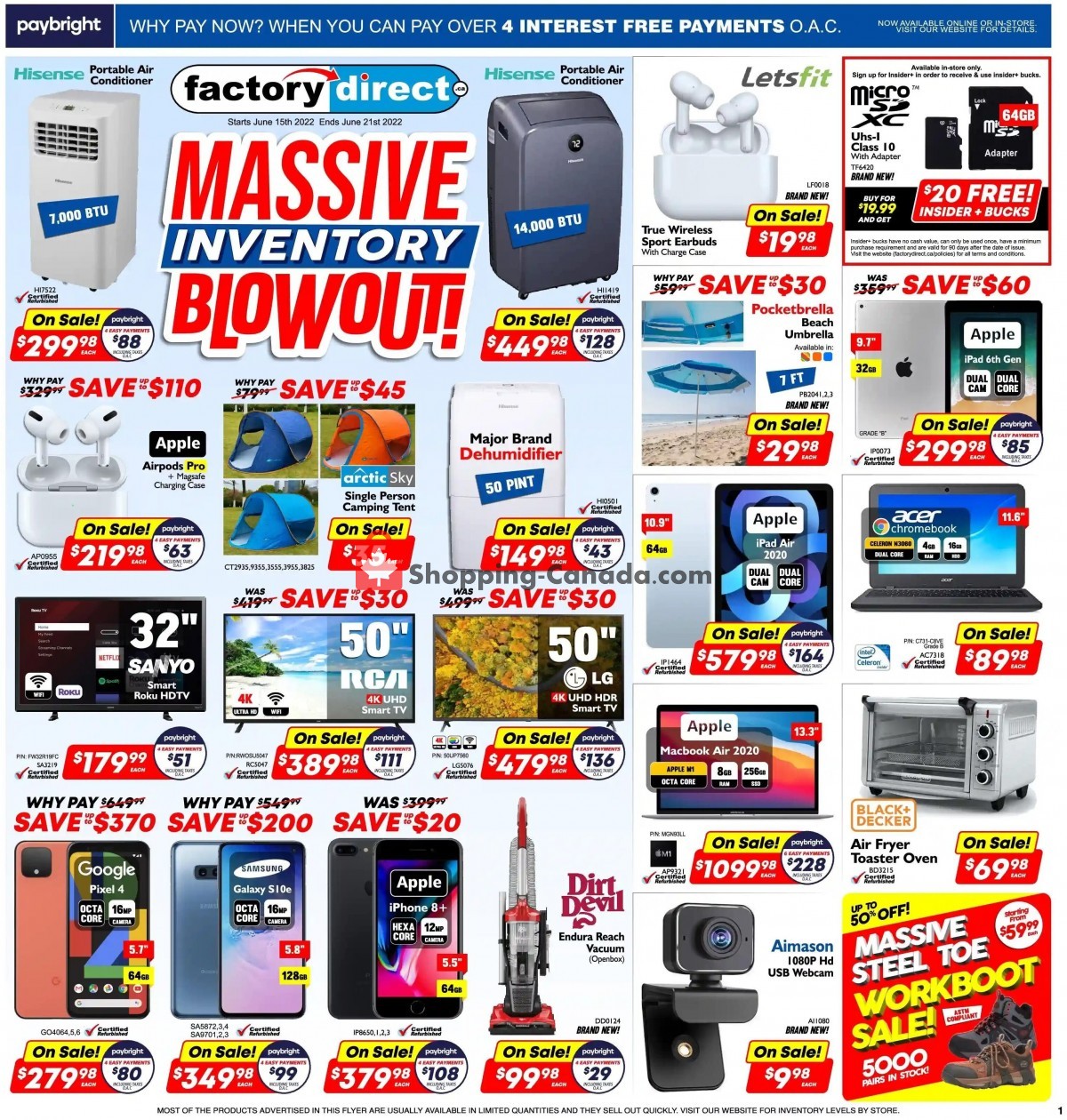 Factorydirect.ca Canada, flyer (Massive Inventory Blowout) June 15