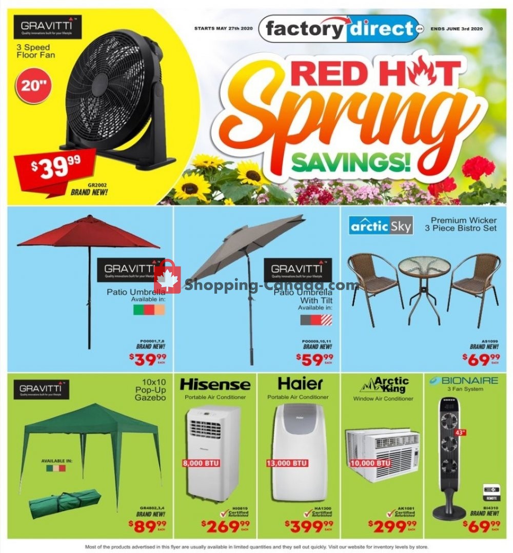Factorydirect.ca flyer from Wednesday May 27, 2020 to Wednesday June 3, 2020 - page 1