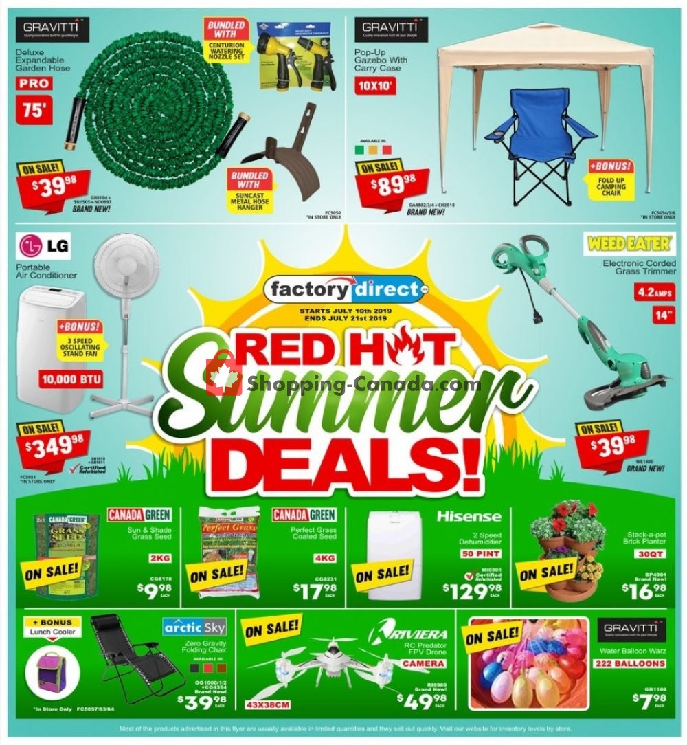 Factorydirect.ca flyer from Wednesday July 10, 2019 to Sunday July 21, 2019 - page 1