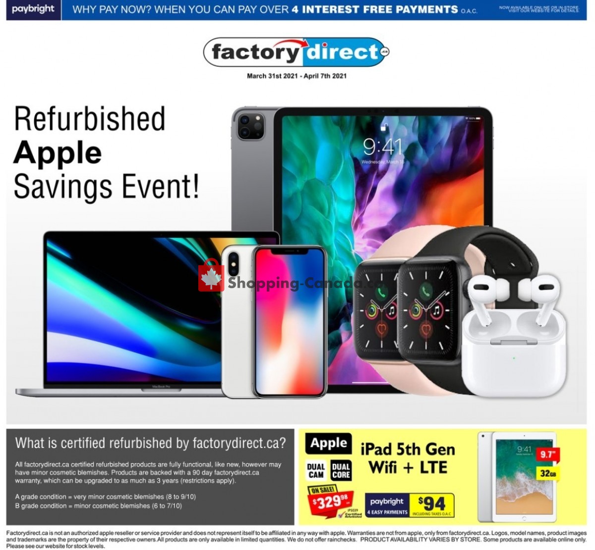 Factorydirect.ca flyer from Wednesday March 31, 2021 to Wednesday April 7, 2021 - page 1