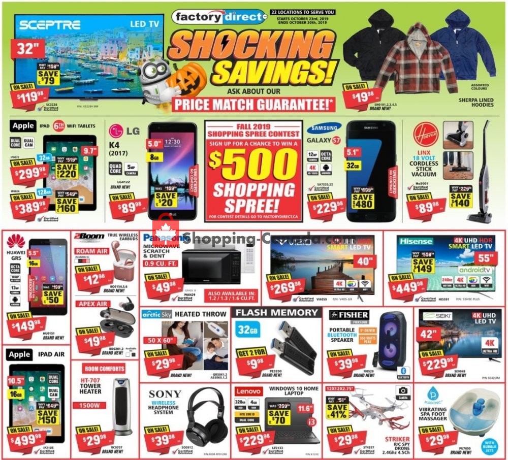 Factorydirect.ca Canada, flyer (Shocking Savings) October 23