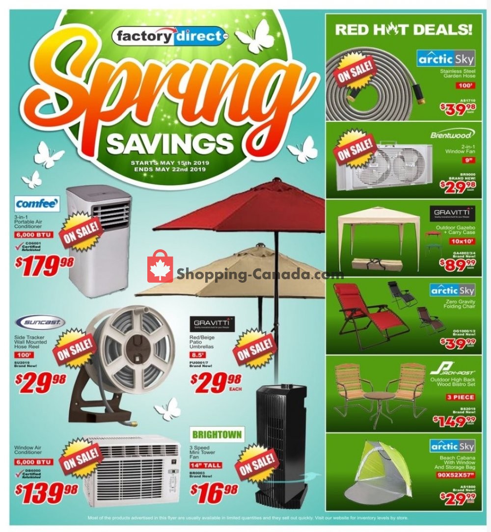Factorydirect.ca flyer from Wednesday May 15, 2019 to Wednesday May 22, 2019 - page 1