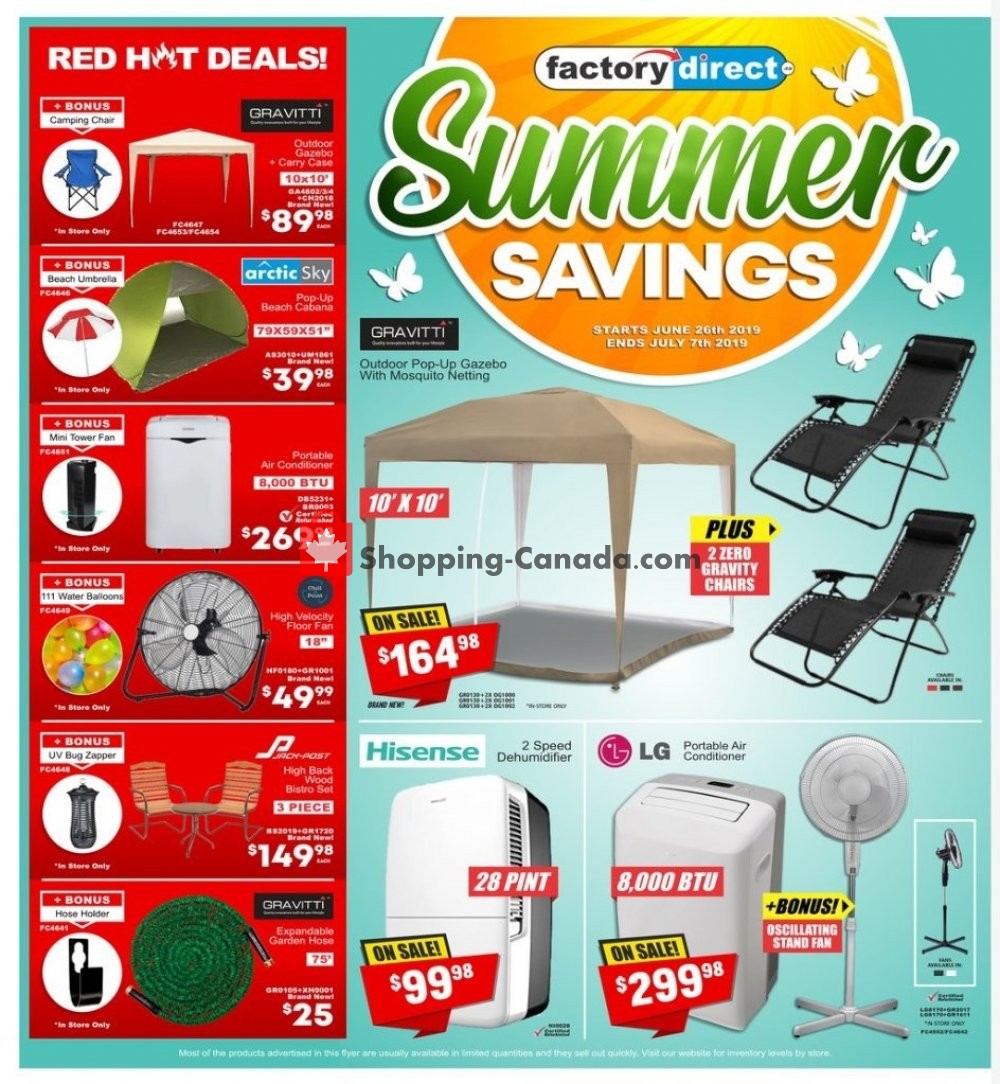 Factorydirect.ca flyer from Wednesday June 26, 2019 to Sunday July 7, 2019 - page 1