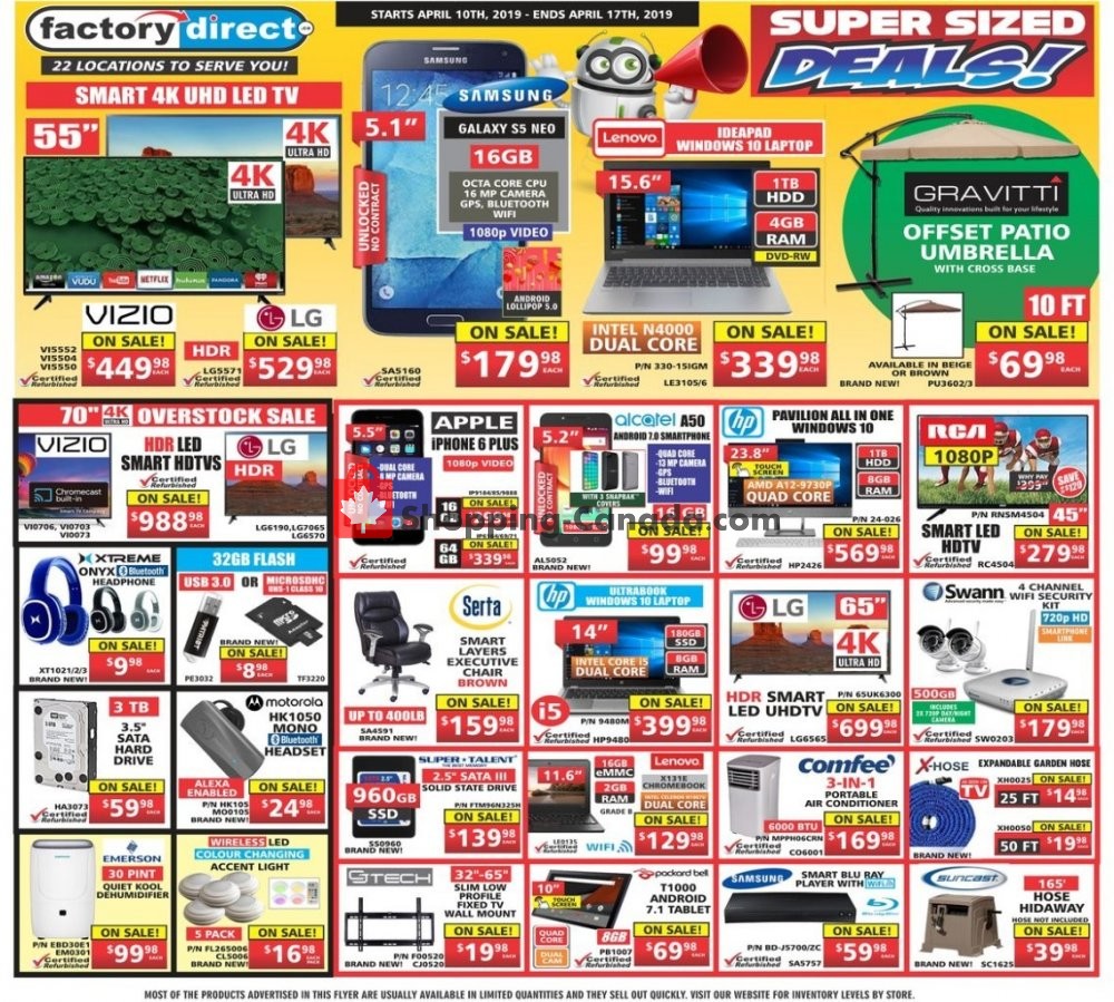 Factorydirect.ca flyer from Wednesday April 10, 2019 to Wednesday April 17, 2019 - page 1