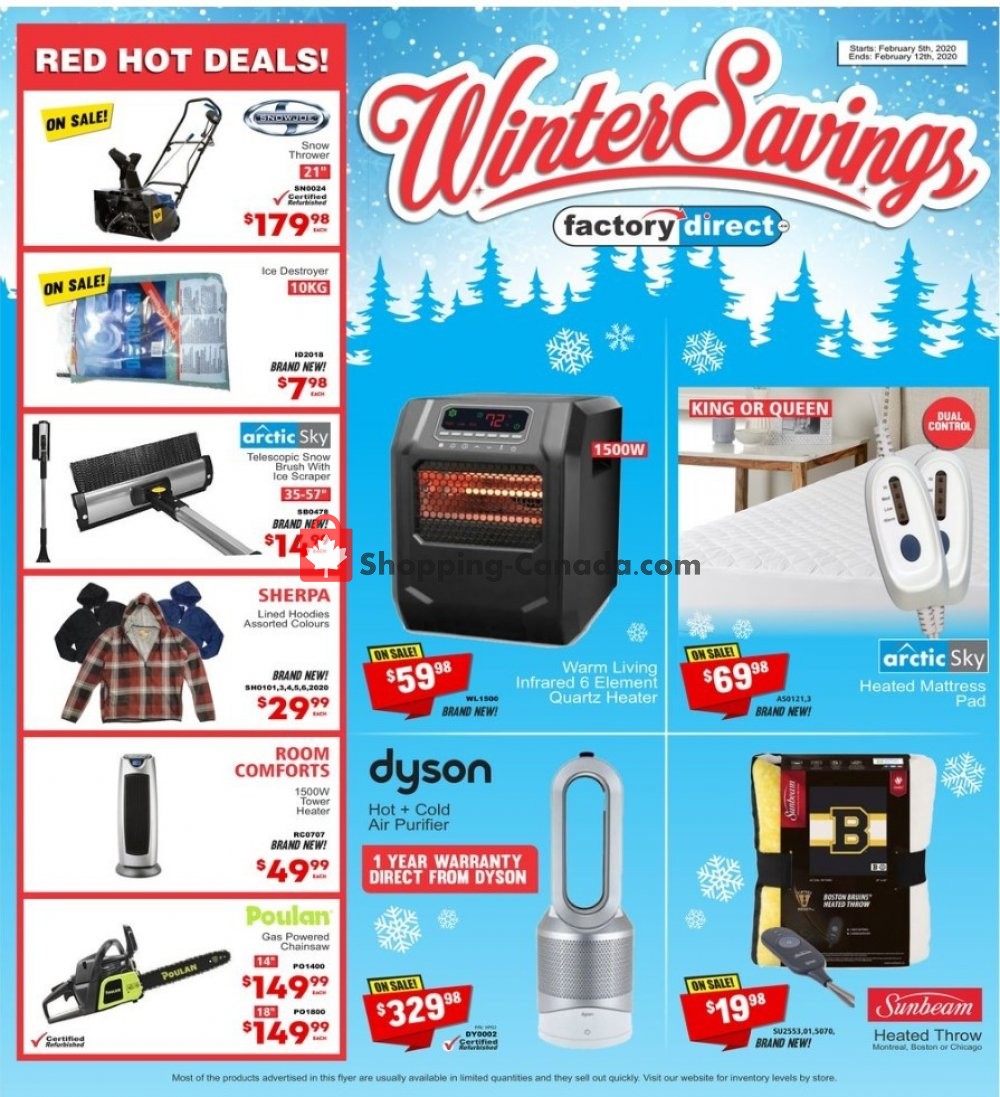 Factorydirect.ca flyer from Wednesday February 5, 2020 to Wednesday February 12, 2020 - page 1