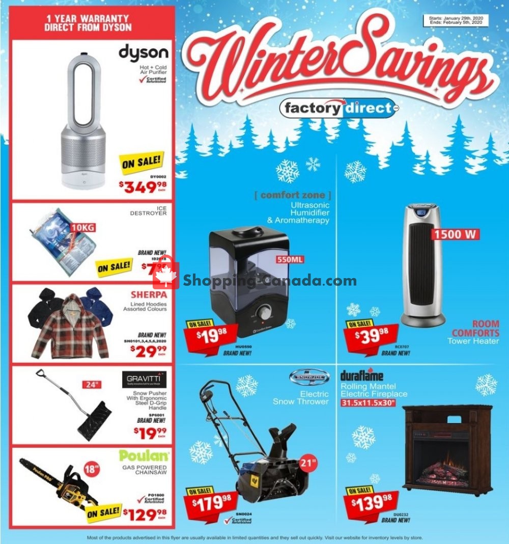 Factorydirect.ca flyer from Wednesday January 29, 2020 to Wednesday February 5, 2020 - page 1