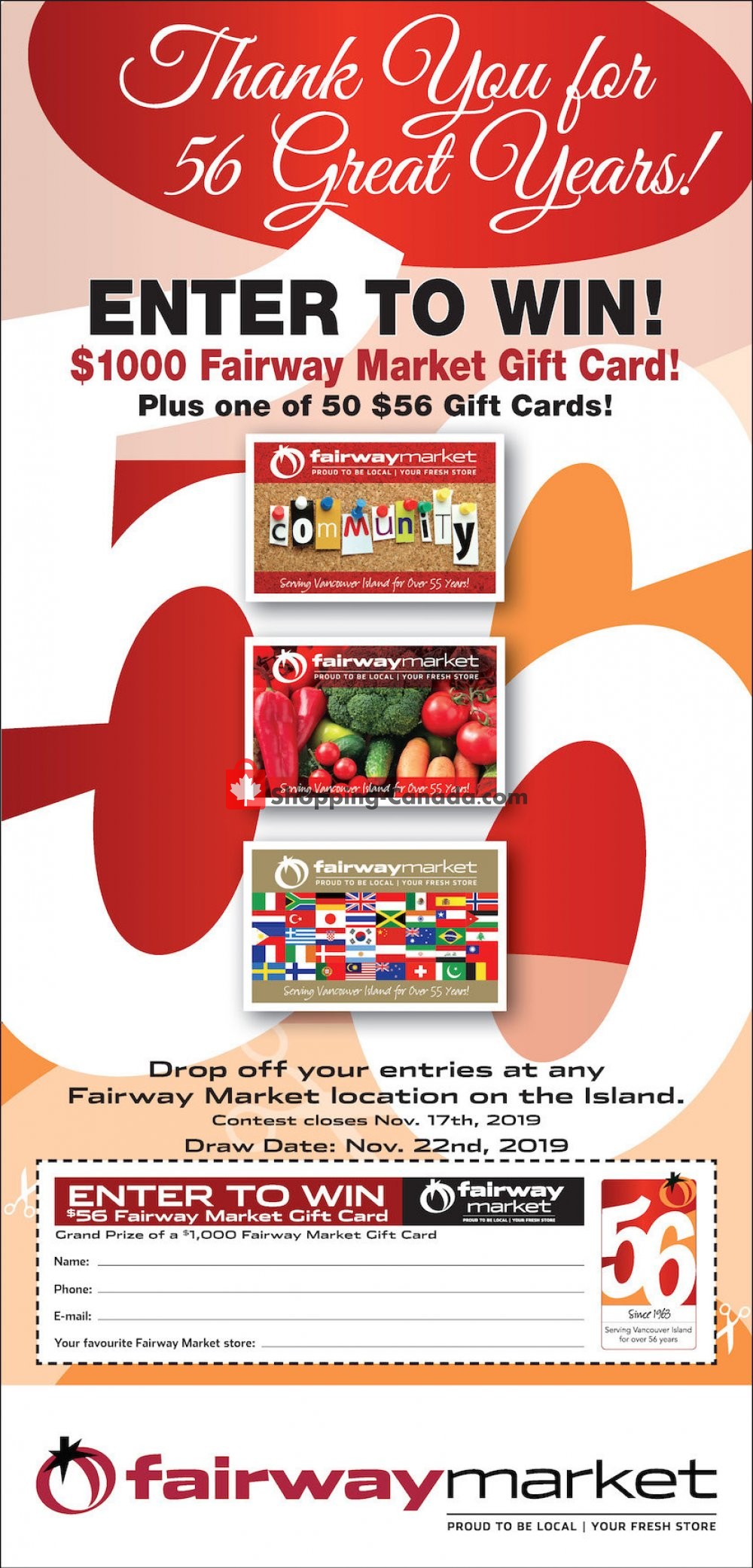 Fairway Market Canada, flyer (Gift Card) October 28 November 17