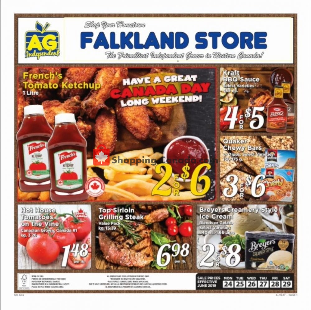 Falkland Store Ltd. flyer from Sunday June 23, 2019 to Saturday June 29, 2019 - page 1