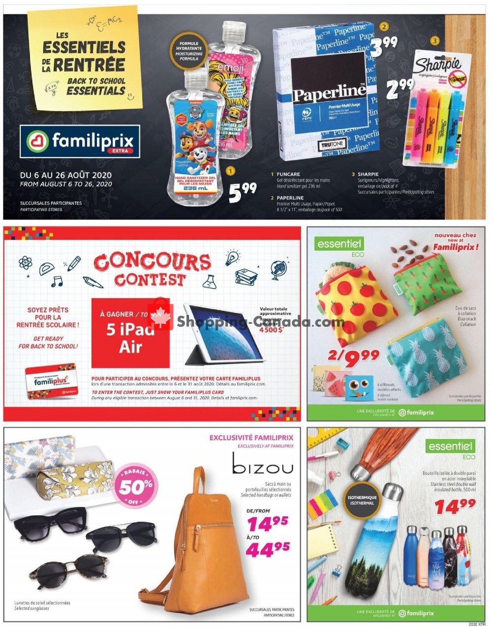 Familiprix flyer from Thursday August 6, 2020 to Wednesday August 26, 2020 - page 1