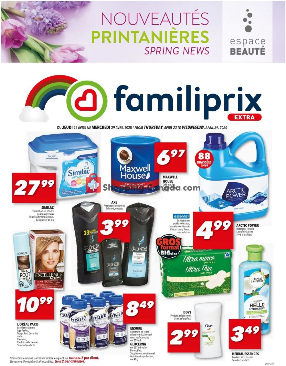 Familiprix flyer from Thursday April 23, 2020 to Wednesday April 29, 2020 - page 1