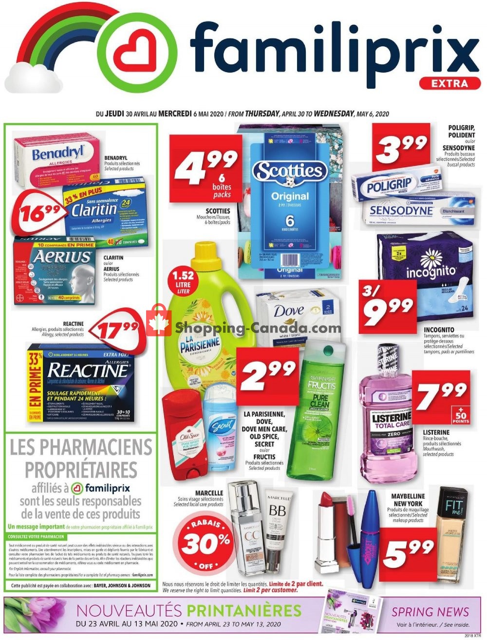 Familiprix flyer from Thursday April 30, 2020 to Wednesday May 6, 2020 - page 1