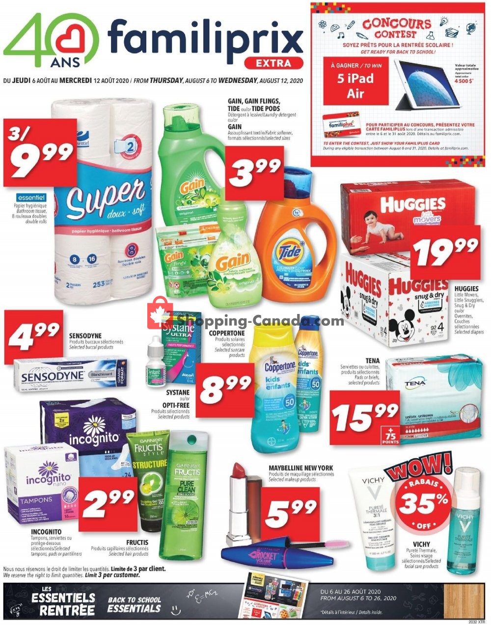 Familiprix flyer from Thursday August 6, 2020 to Wednesday August 12, 2020 - page 1