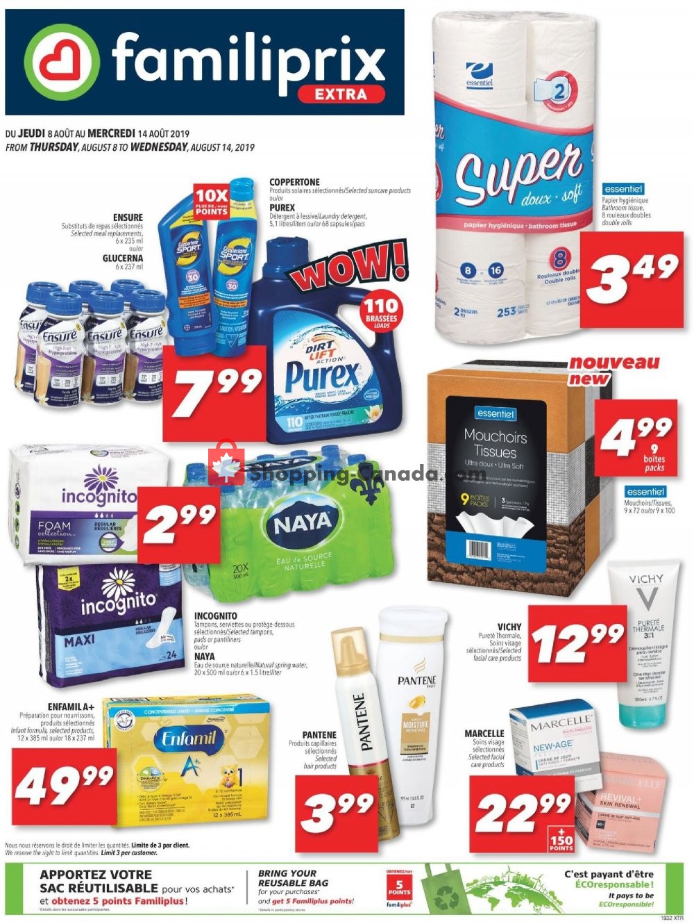 Familiprix flyer from Thursday August 8, 2019 to Wednesday August 14, 2019 - page 1