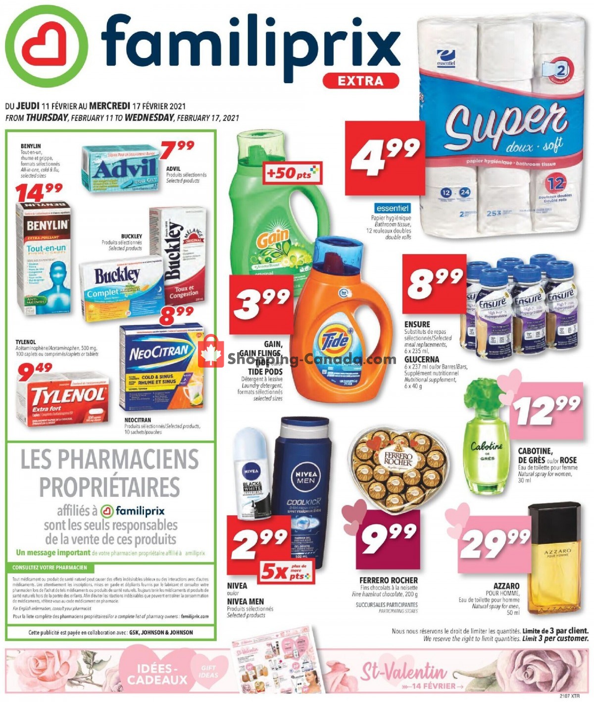 Familiprix flyer from Thursday February 11, 2021 to Wednesday February 17, 2021 - page 1
