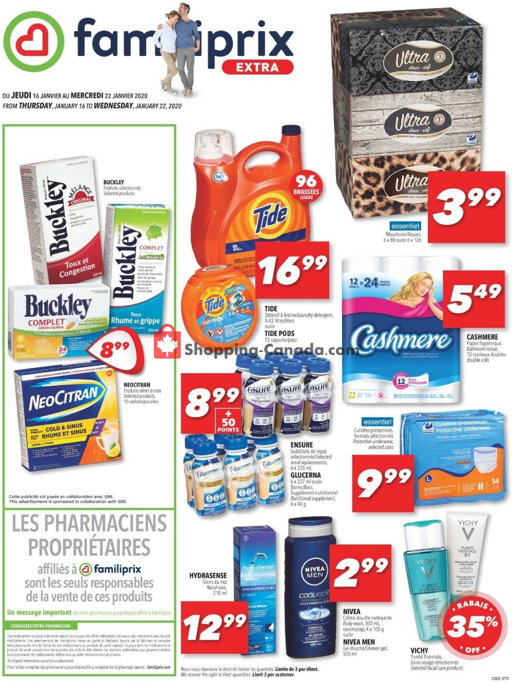 Familiprix flyer from Thursday January 16, 2020 to Wednesday January 22, 2020 - page 1