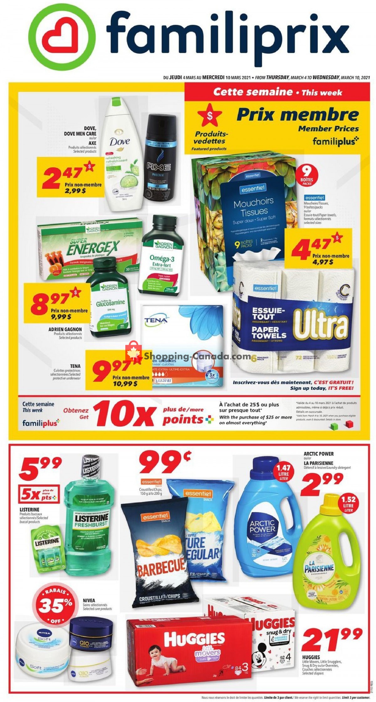 Familiprix flyer from Thursday March 4, 2021 to Wednesday March 10, 2021 - page 1
