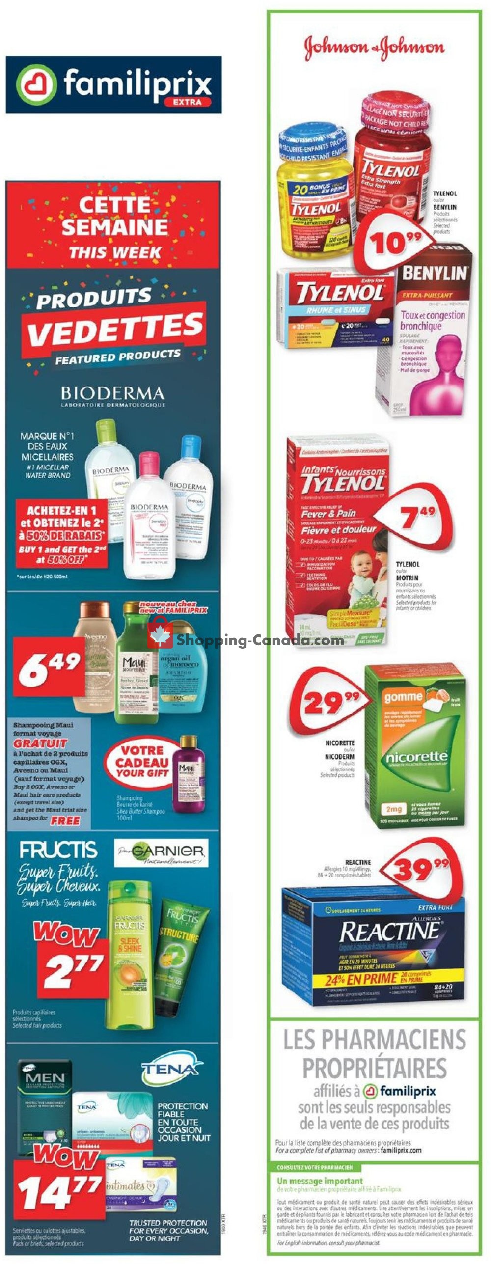 Familiprix flyer from Thursday October 3, 2019 to Wednesday October 9, 2019 - page 1