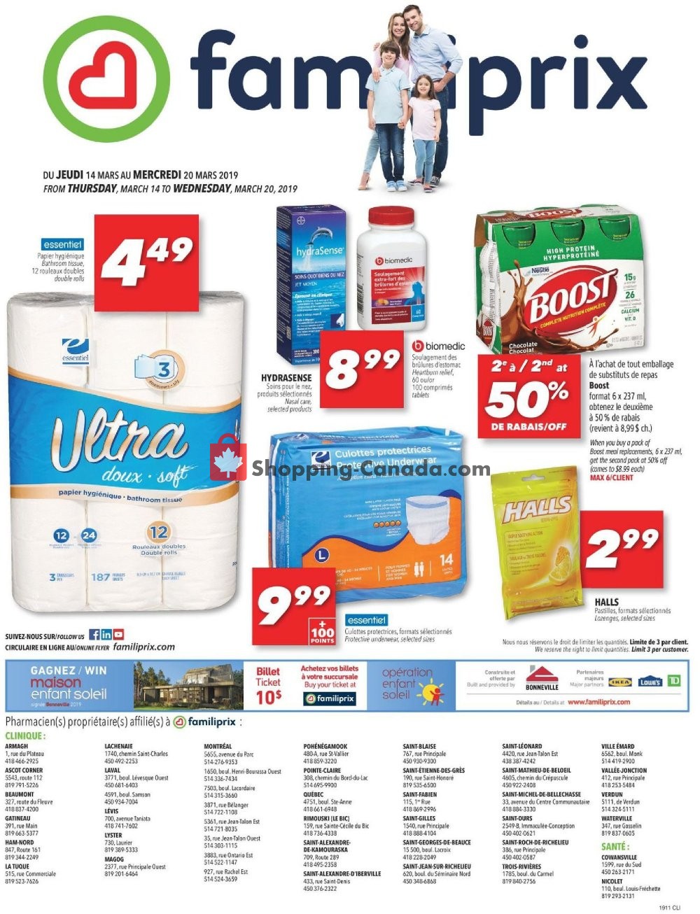 Familiprix flyer from Thursday March 14, 2019 to Wednesday March 20, 2019 - page 1