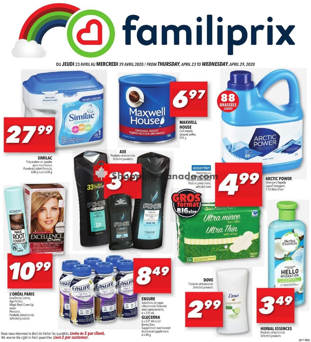 Familiprix flyer from Thursday April 23, 2020 to Wednesday April 29, 2020 - page 1