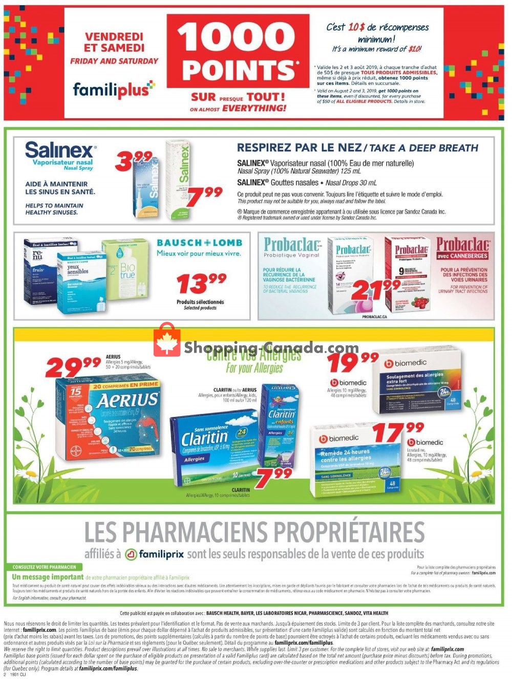 Familiprix flyer from Thursday August 1, 2019 to Wednesday August 7, 2019 - page 2