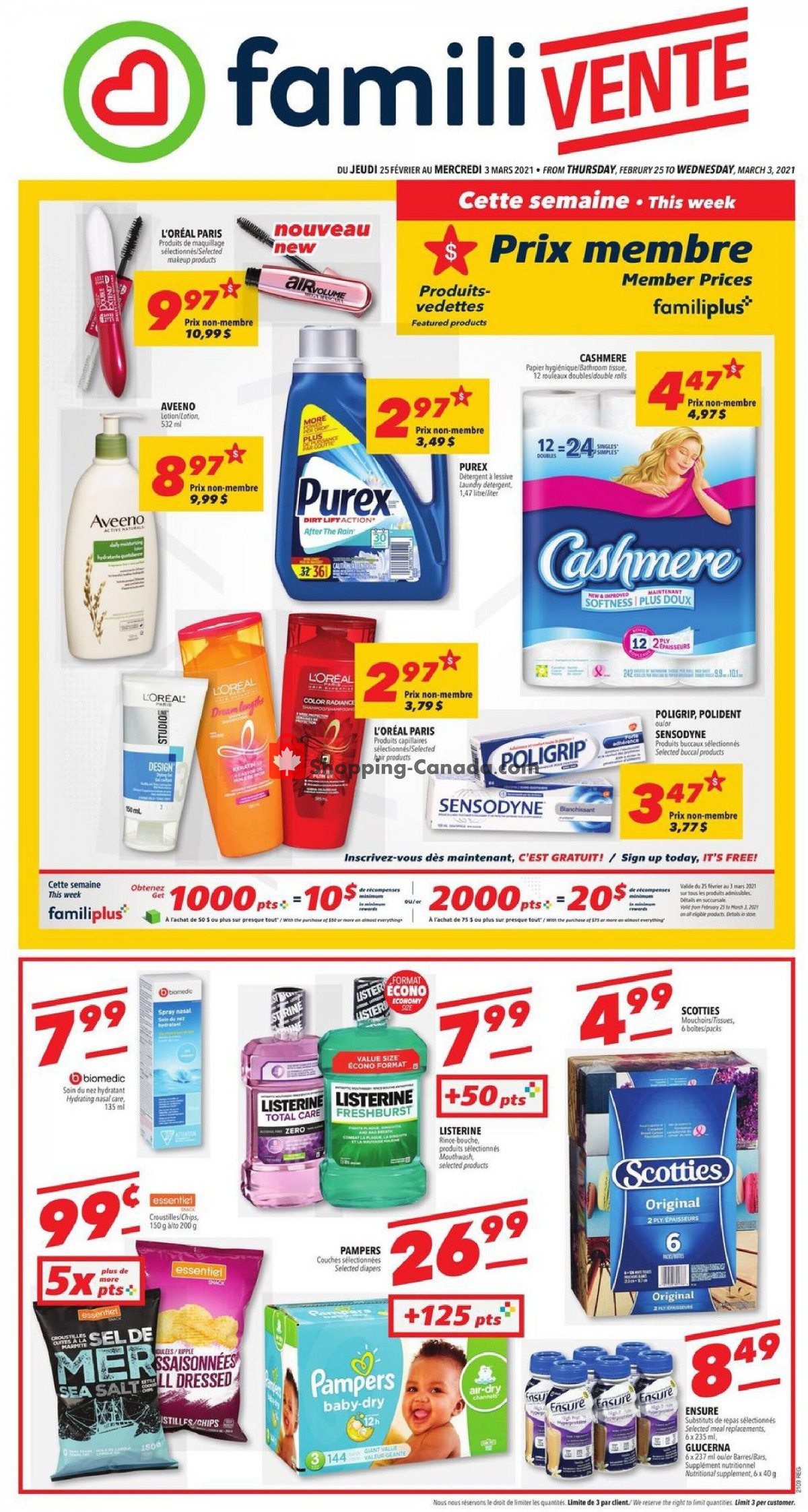 Familiprix flyer from Thursday February 25, 2021 to Wednesday March 3, 2021 - page 1