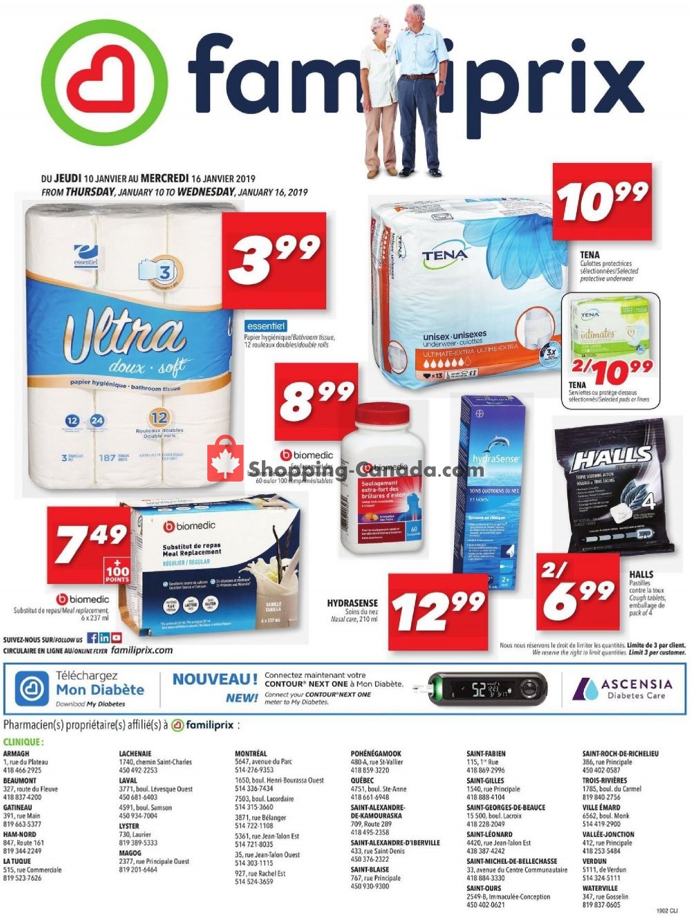 Familiprix flyer from Thursday January 10, 2019 to Wednesday January 16, 2019 - page 1